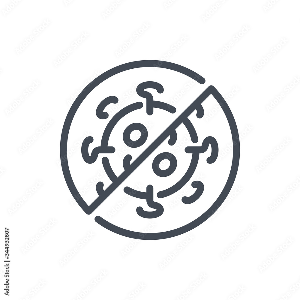 Virus prevention line icon. Antivirus vector outline sign. Virus prevention line icon. Antivirus vector outline sign.