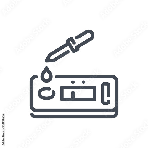 Virus rapid test line icon. Test kit for viral disease vector outline sign.