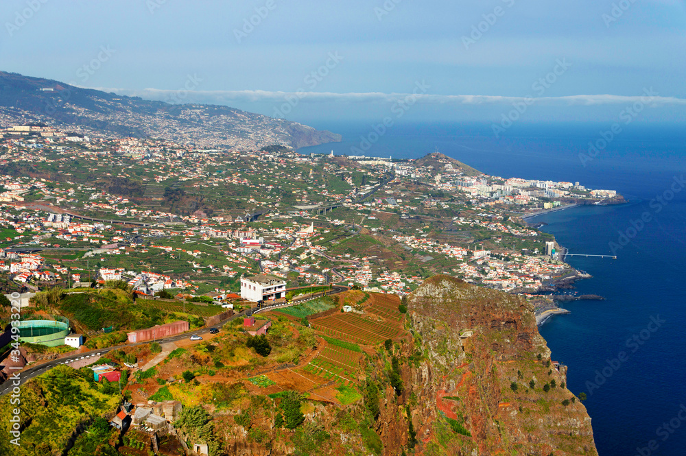 Cabo Girao View towards Funchal, on the Portuguese island of Madeira,  Portugal, Europe
