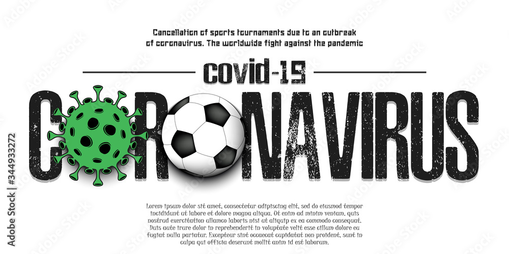 Coronavirus. Virus sign with soccer ball
