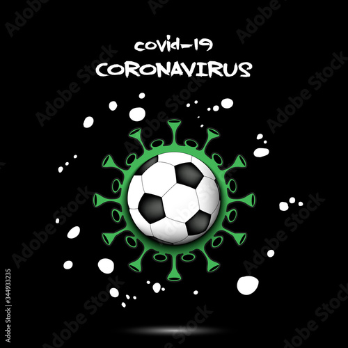 Coronavirus sign with soccer ball