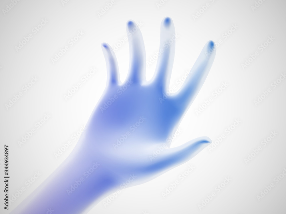 3D blue open palm offering something. Concept of charity, care and online support. Vector illustration of inviting gesture. Blue hand giving out something on white background. 3D blue open palm offering something. Concept of charity, care and online support. Vector illustration of inviting gesture. Blue hand giving out something on white background.