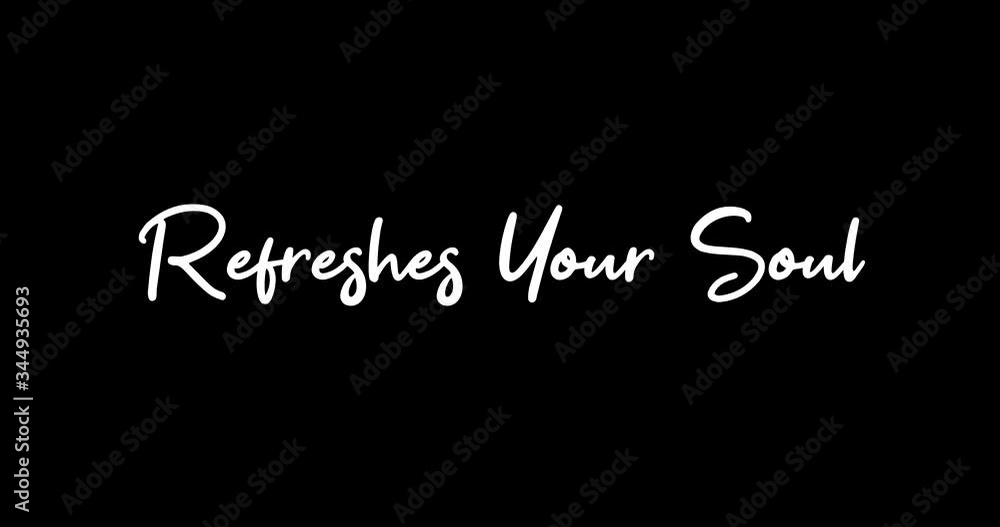 Refreshes Your Soul White Color Cursive Font Transition on Green Background Stock Video