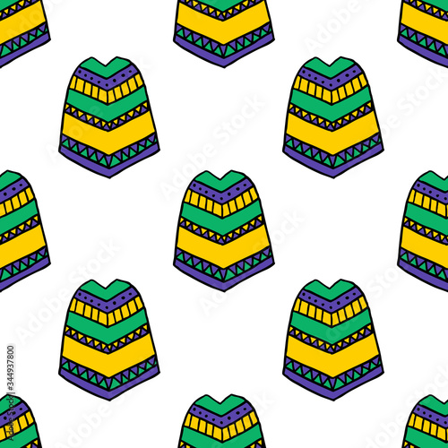 poncho seamless doodle pattern, vector illustration