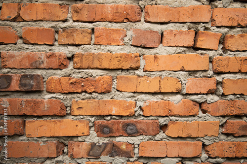 full frame view of brown brick wall background
