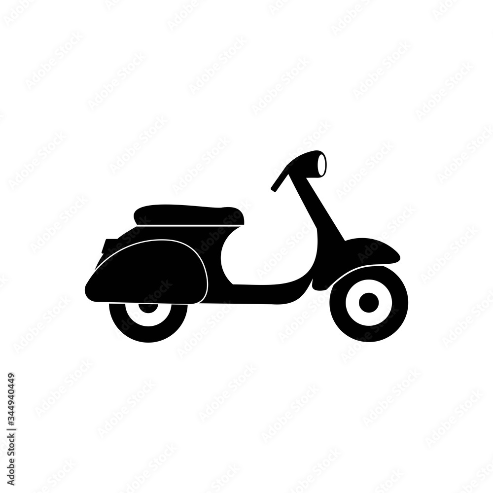 scooter icon on white background, italy scooter vector illustration