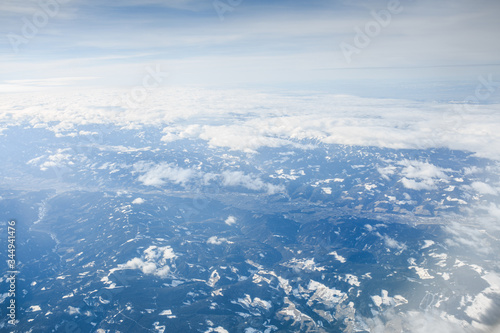 aerial view of the mountains