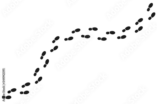 Footsteps isolated on white background. shoe footprints, Human steps. Vector Illustration