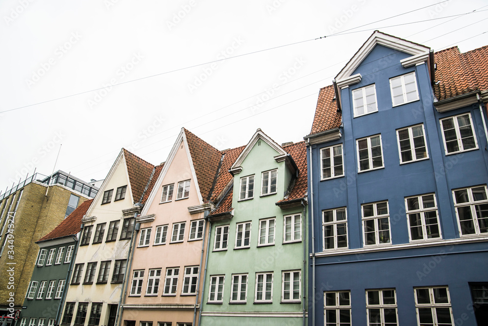 colorful townhomes of Copenhagen Denmark 