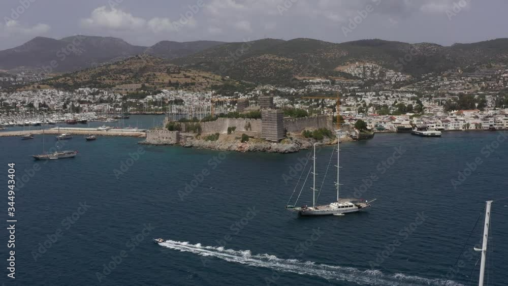 Drone shooting, top view of Mediterranean sea, Bodrum, Turkey Drone shooting, top view of Mediterranean sea, Bodrum, Turkey