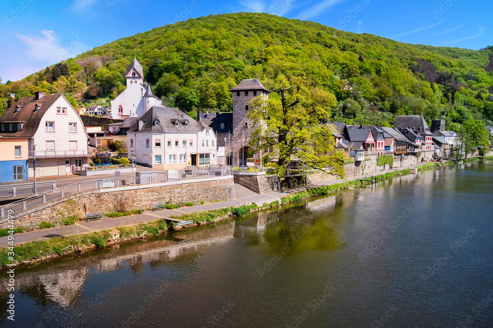 Scenic village Dausenau on the river Lahn, Rheinland-Pfalz, Germany