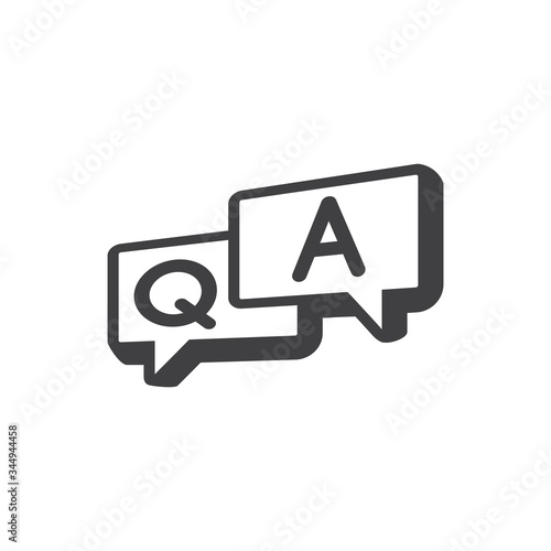 Faq vector icon. questions and answers isolated on white background, help symbol, vector Illustration