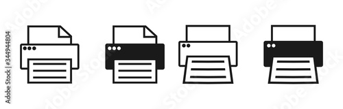 printer icon set, for apps and websites, vector Illustration