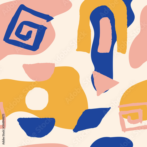Abstract bohemian seamless pattern, oriental background in modern style, abstract feng shui pattern for fashion prints 