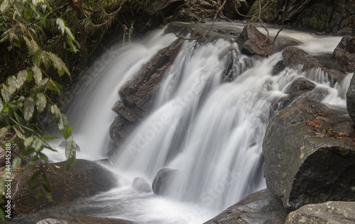 Waterfall in the mountains in Sinharaja Sri Lanka