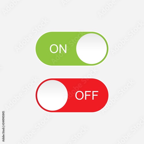 On and Off Toggle Switch Buttons, with Modern Devices User Interface, vector icon Illustration
