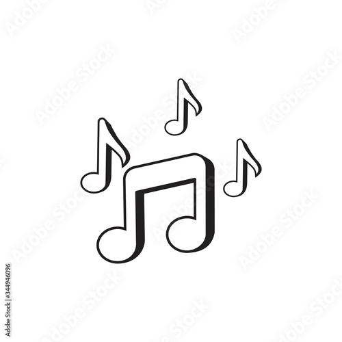 Music icon. Musical key symbol. Vector on white background.