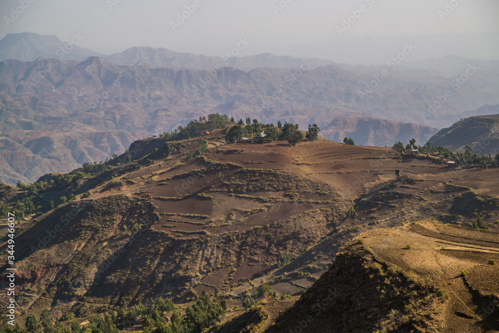 farmland in mountains of Ethiopia