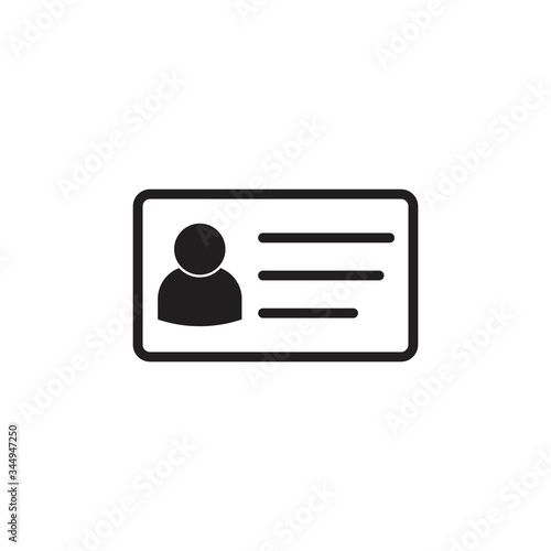id card icon. Identity card for Driver licence. business card concept, student card and more vector, illustration