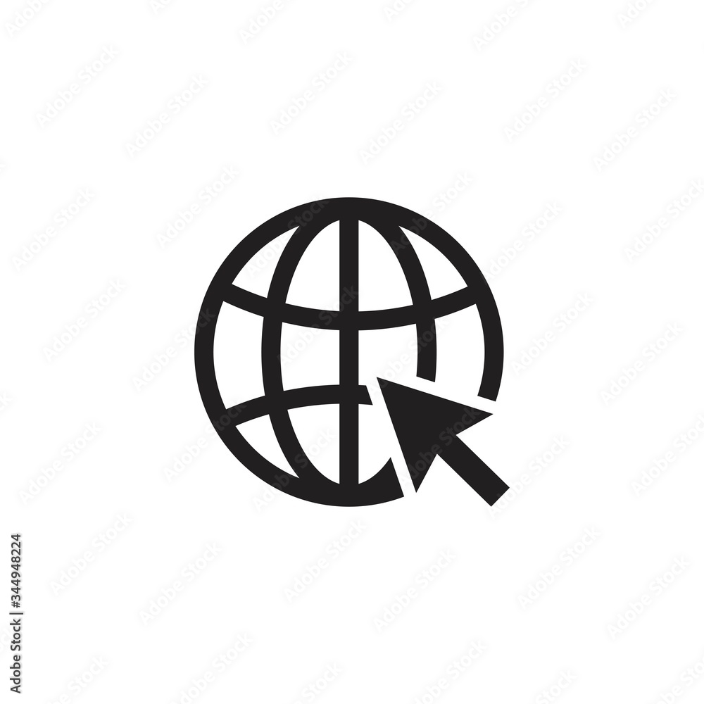 Go to web icon symbol. Website icon symbol illustration on white background Go to web icon symbol. Website icon symbol illustration on white background