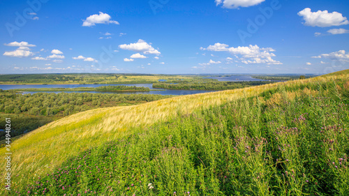 beautiful view of the Vyatka river valley from the high bank