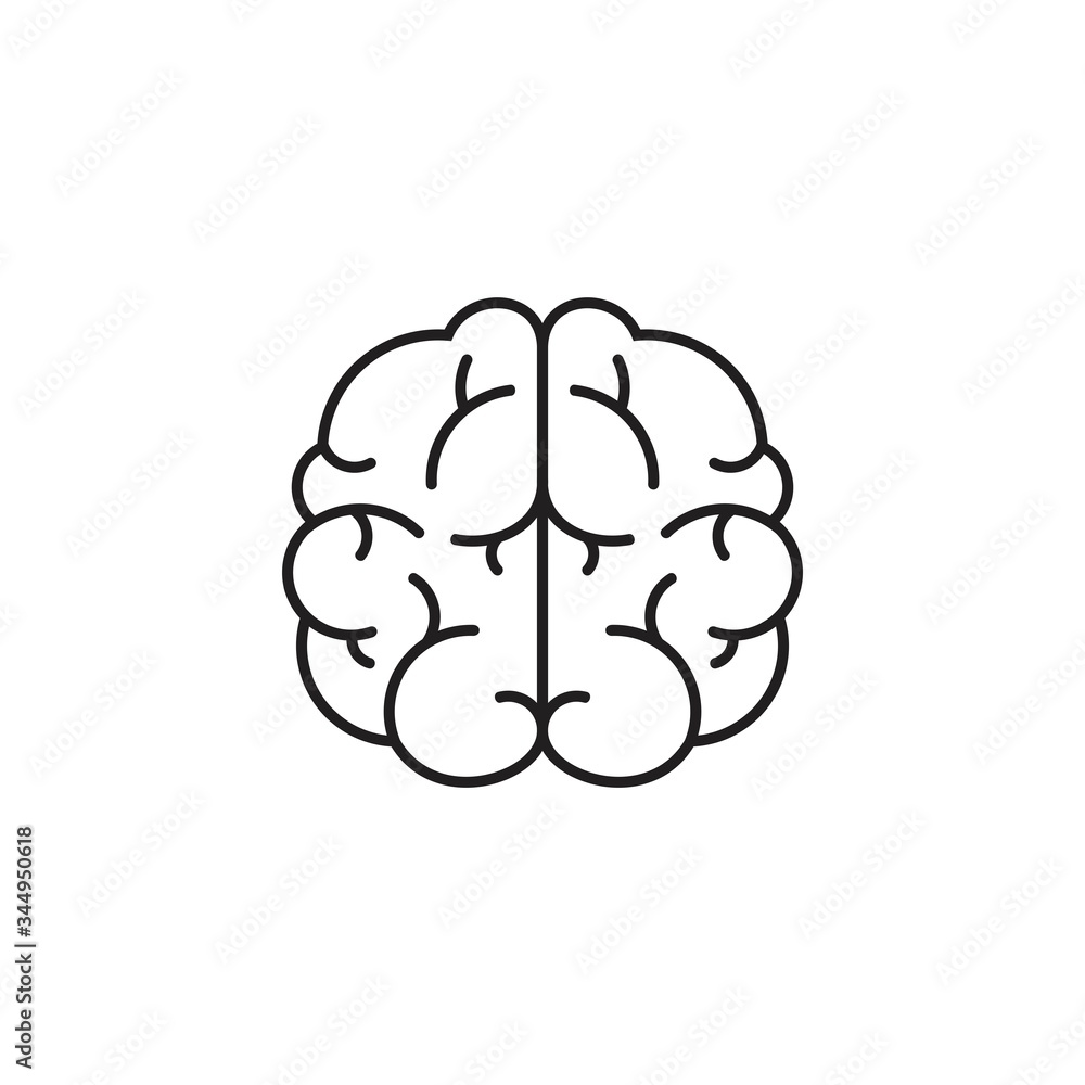 Human brain icon in line style, vector illustration Human brain icon in line style, vector illustration