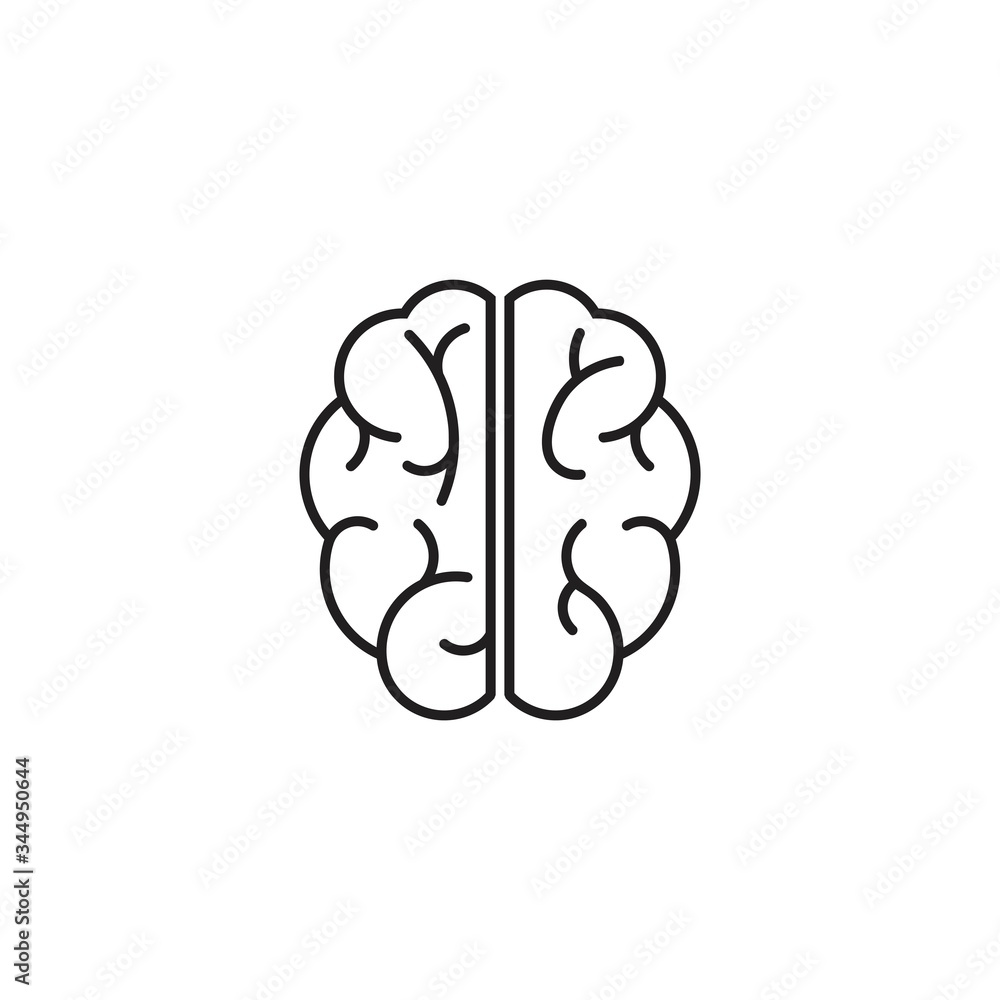 Human brain icon in line style, vector illustration Human brain icon in line style, vector illustration