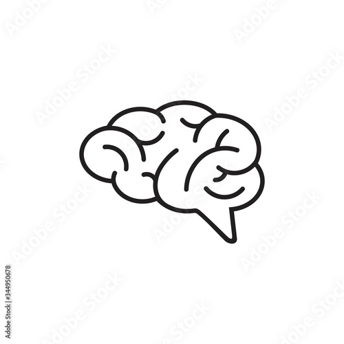 Human brain vector icon illustration, 
