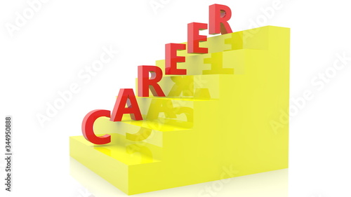 Yellow stairs with career concept