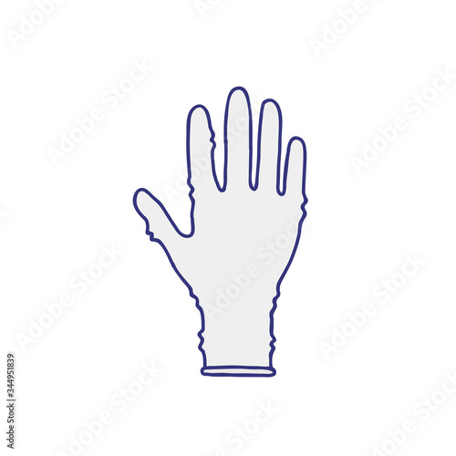 latex glove doodle icon, vector illustration