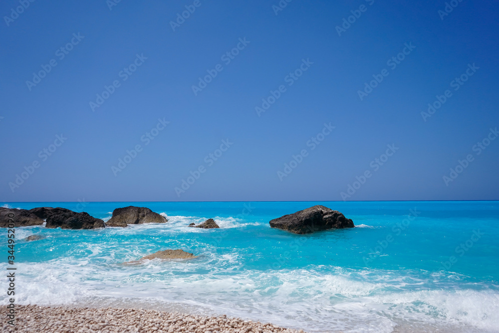 beautiful view of the middle sea, Greece, Lefkada