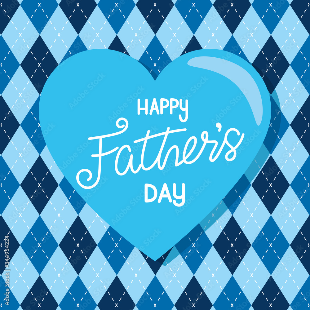 Happy Fathers Day Card With Heart Decoration Vector Illustration Design happy-fathers-day-card-with-heart-decoration-vector-illustration-design