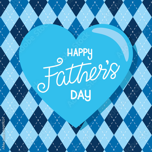 happy fathers day card with heart decoration vector illustration design