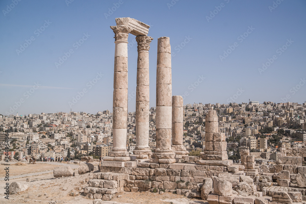 Ancient Roman Ruins in Aman Jordan