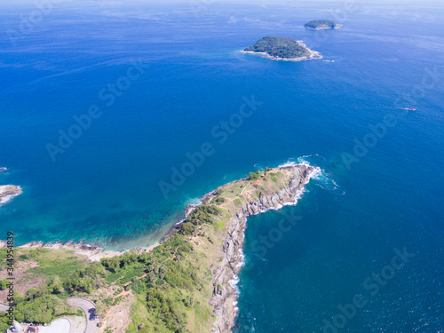 Beautiful Aerial view of Prom thep cape phuket Thailand