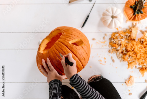 Pumpkin carving photo