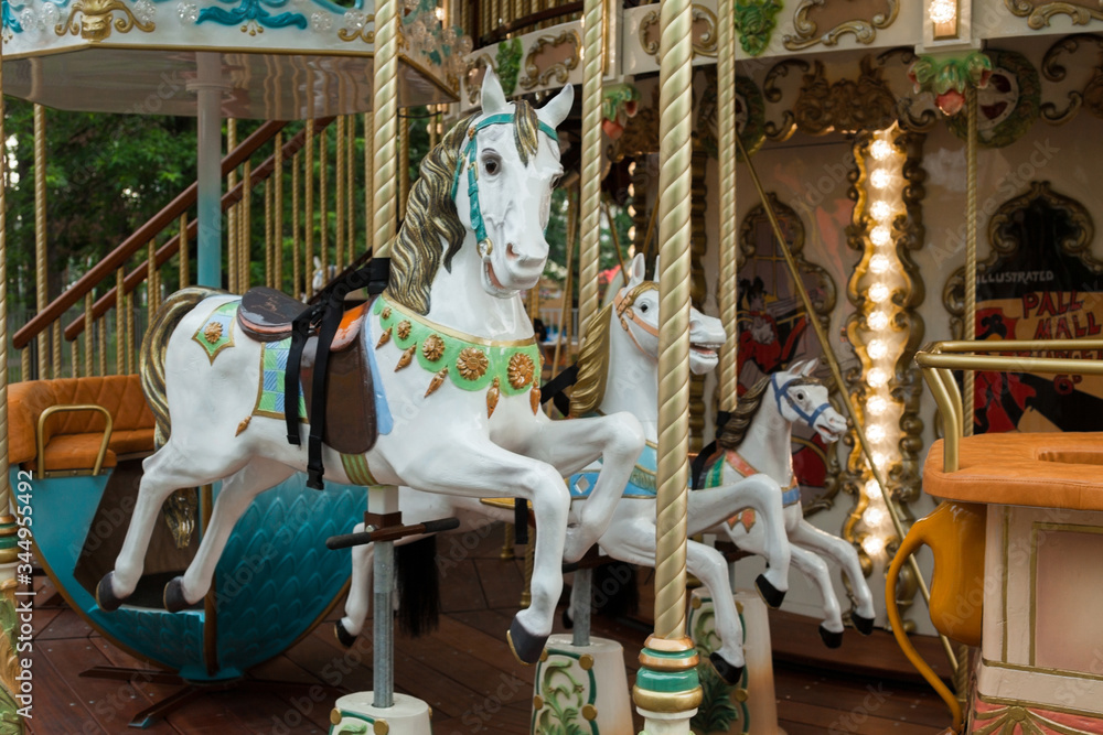 Horses on the merry-go-round.
