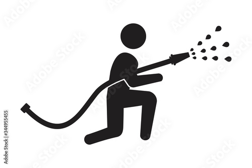 Fireman icon in flat style, Firefighter  sign or symbol, vector Illustration