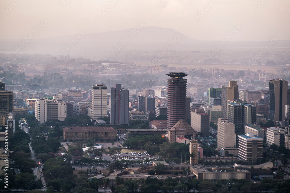 panoramic skyline of Nairobi Kenya