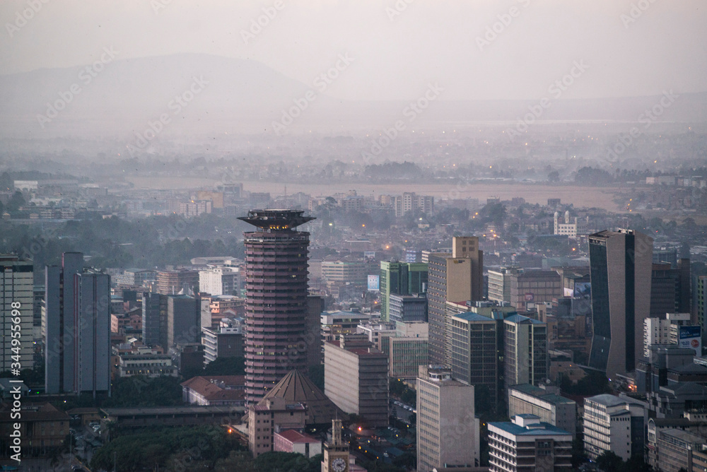 Skyline of Nairobi Kenya - obrazy, fototapety, plakaty 