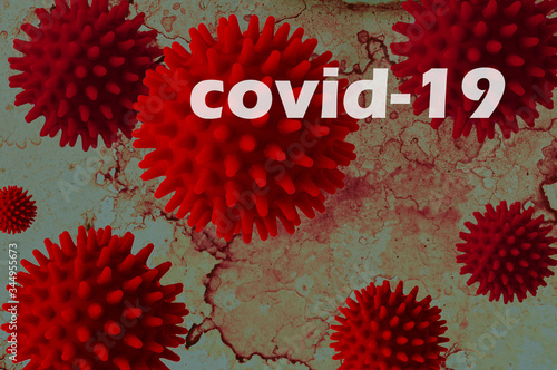 Insidious deadly spherical with many thorns similar to the crown covid 19 affecting the lungs and other internal organs of a person