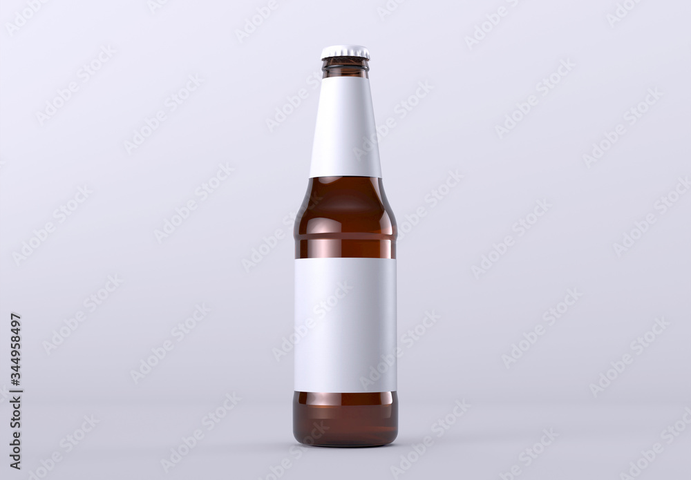 Realistic Beer Bottle Label Mockup. 3d Render