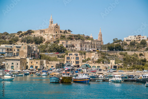 view of boats in the port in malta