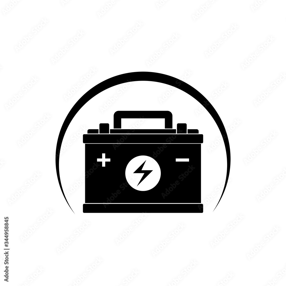 Modern car battery icon isolated on white background Modern car battery icon isolated on white background