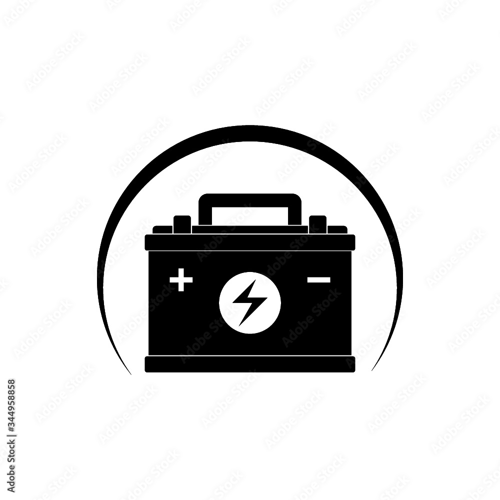 Modern car battery icon isolated on white background Modern car battery icon isolated on white background