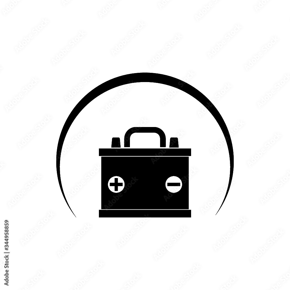 Modern car battery icon isolated on white background Modern car battery icon isolated on white background