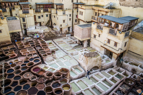 leather tanning dyes in fez morocco