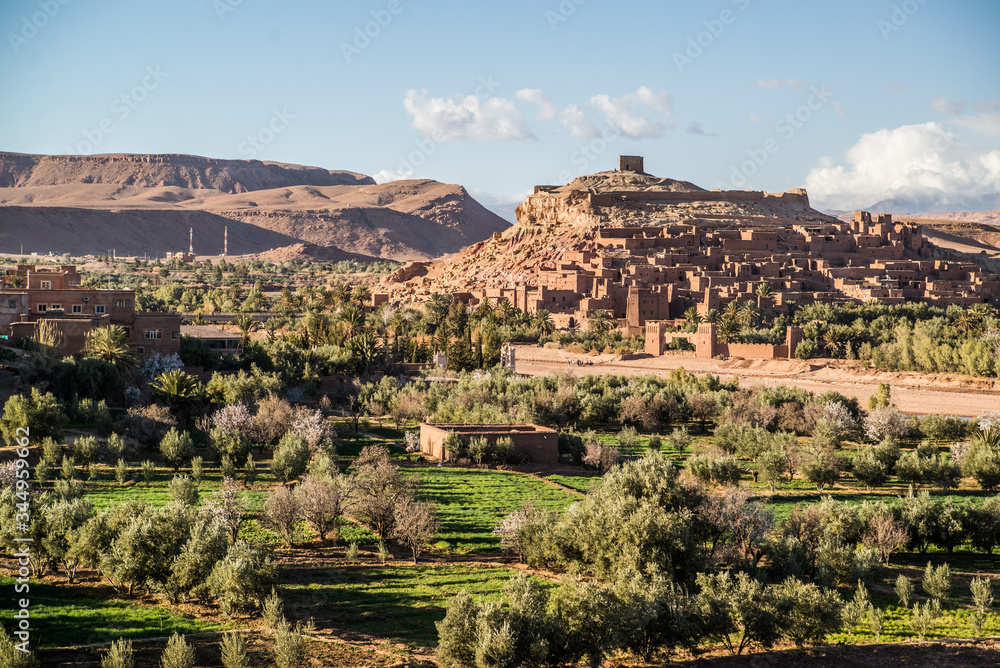 desert oasis and ancient ruins in morocco