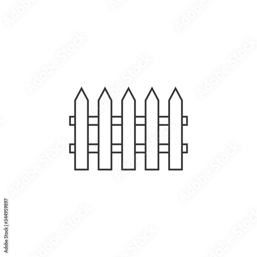 Fence icons in line style. wooden fence vector illustration  isolated on white background