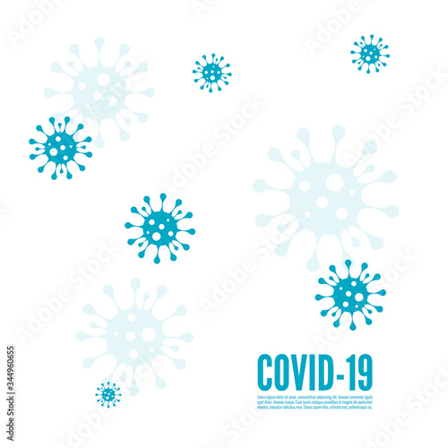 Background with bacillus coronavirus with viral infection. Virus Covid 19 vector illustration.